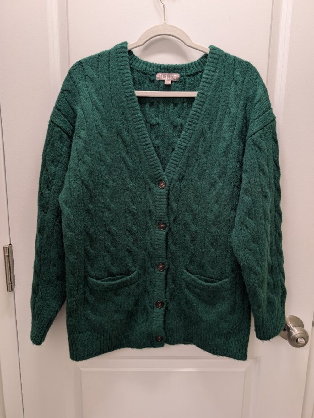 J. Crew Green Knit Oversized Cardigan